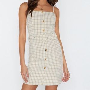 Nasty Gal Checkered Mini Dress with Belt